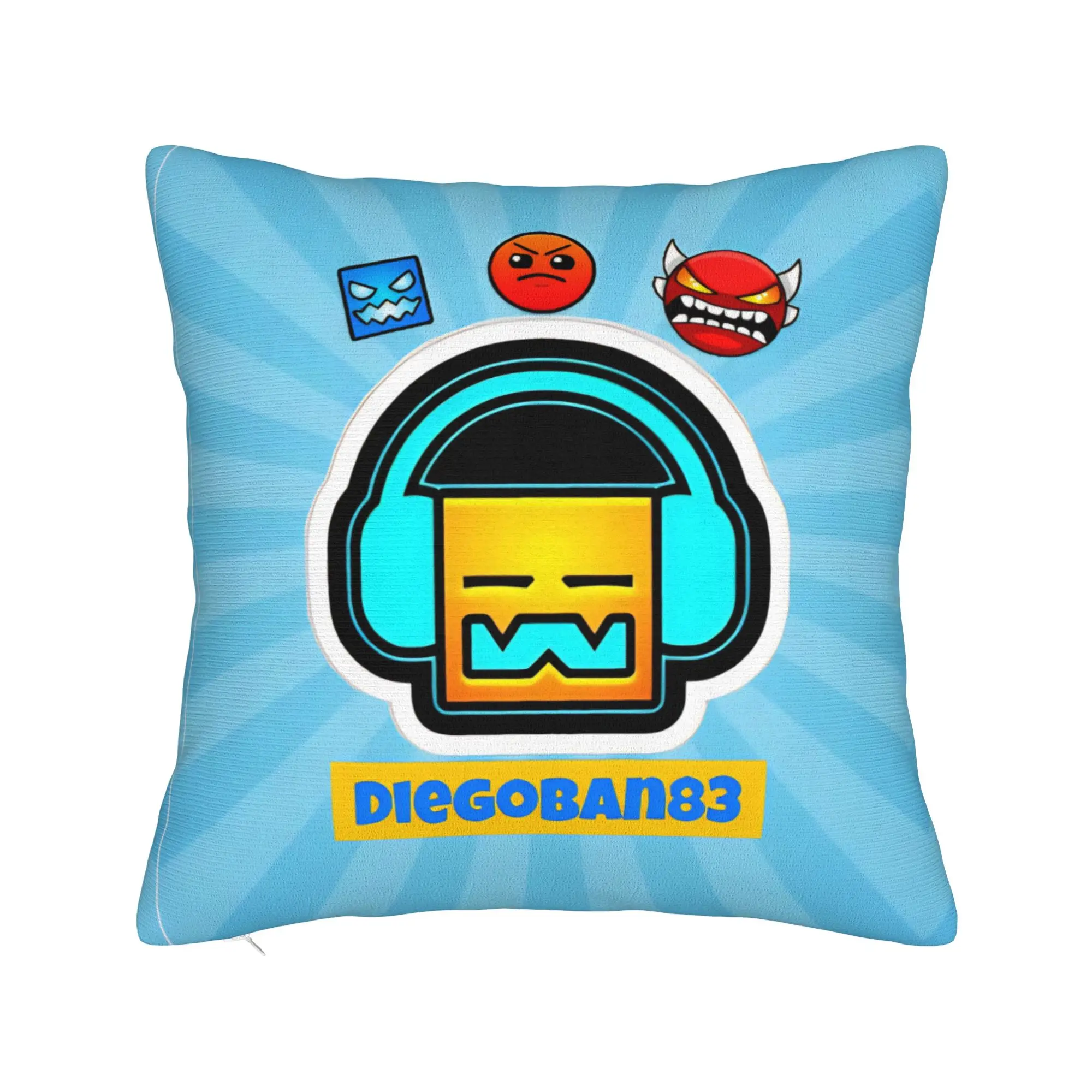 Geometry Dash Vibrant Throw Pillow