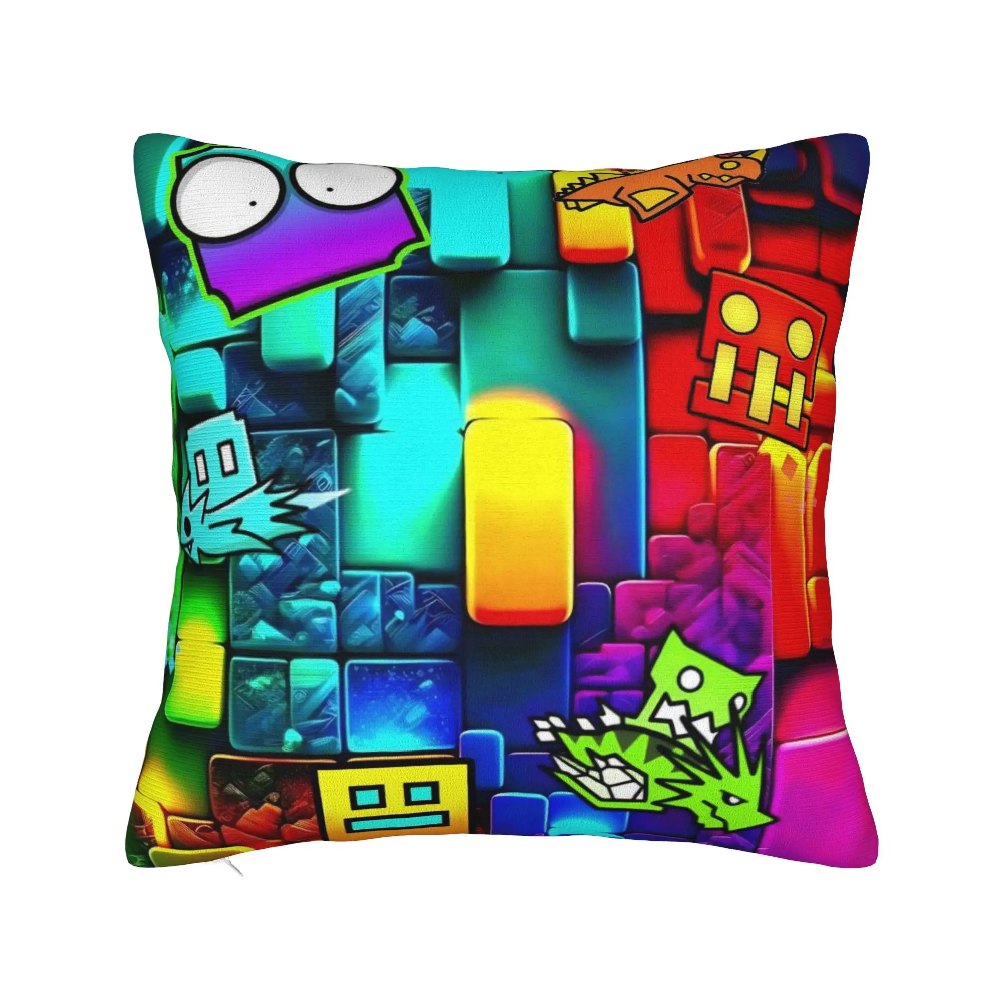 Geometry Dash Square Throw Pillow