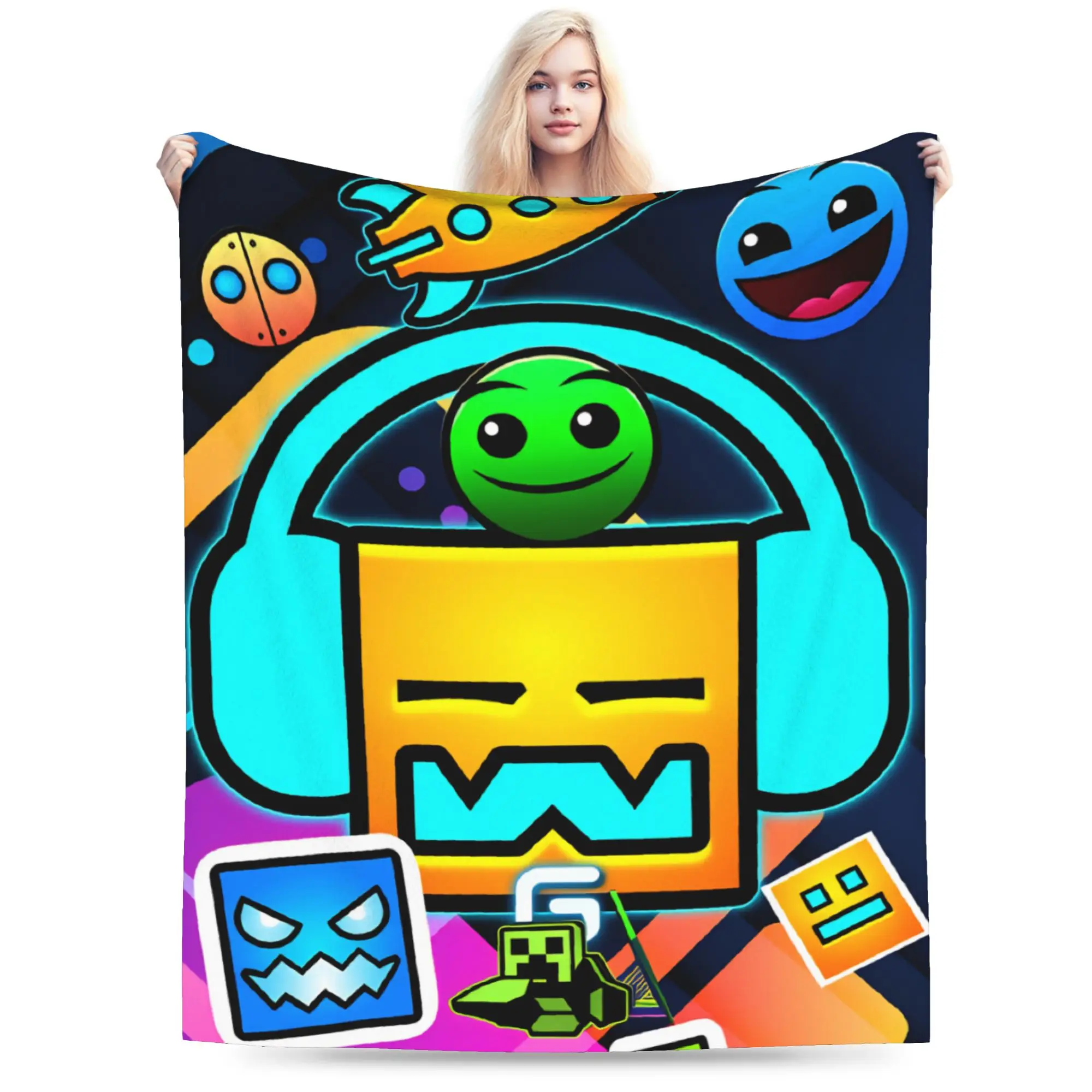 Geometry Dash Flannel Blanket