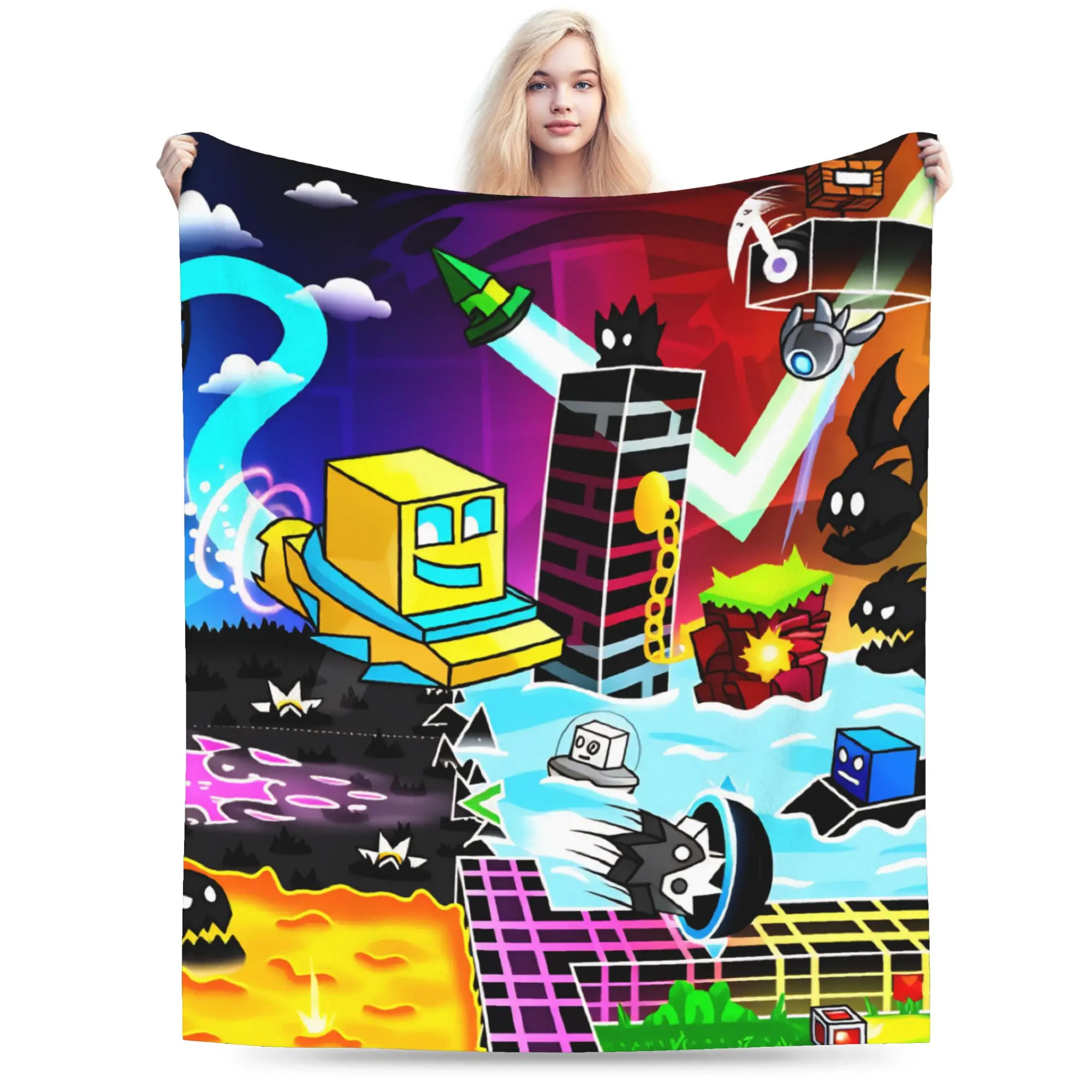 Geometry Dash Stylish Blanket