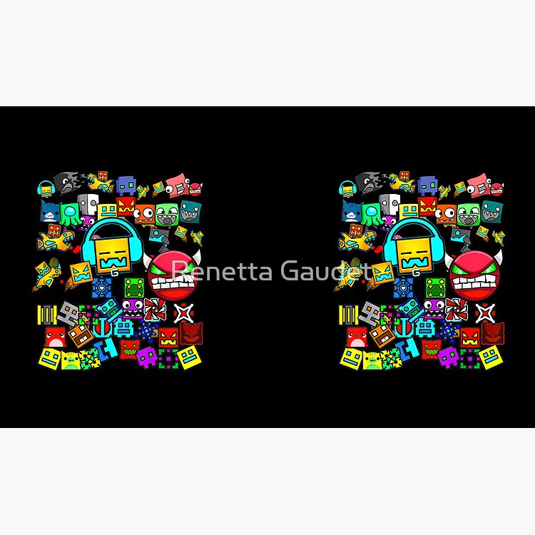Geometry Dash Icon Collage Gaming Pattern For Pro Players And Fans Mug - Image 2