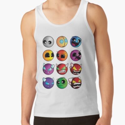 Alternative view of Geometry Dash Difficulty Demon Faces Tank Top