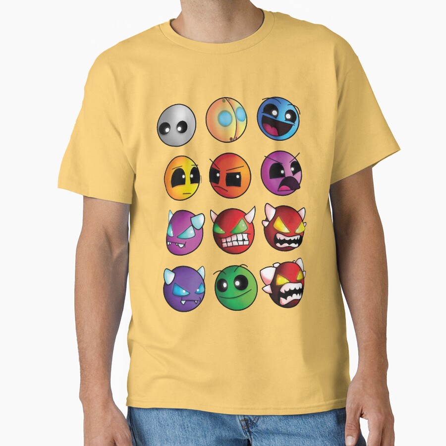 Geometry Dash Difficulty Demon Faces T-shirt - Image 6