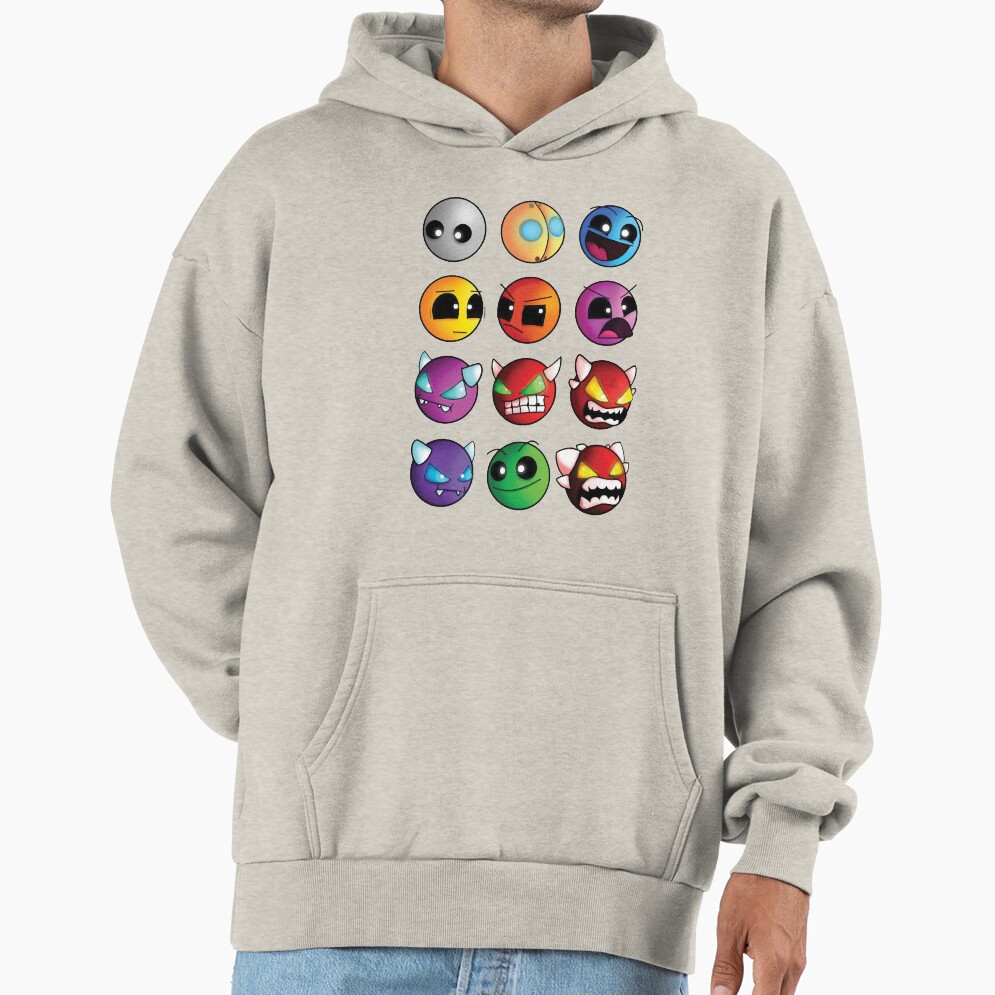 Geometry Dash Difficulty Demon Faces Hoodie - Image 3
