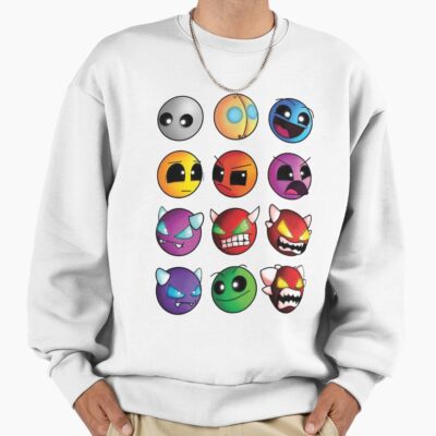 Alternative view of Geometry Dash Difficulty Demon Faces Sweatshirt