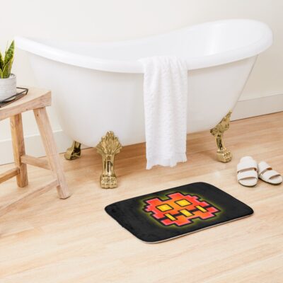 Alternative view of Geometry Dash Colorful Bath Mat