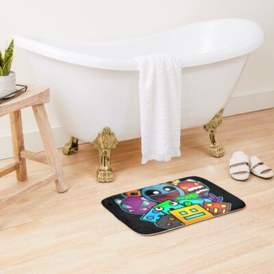Alternative view of Geometry Dash Vivid Bath Mat