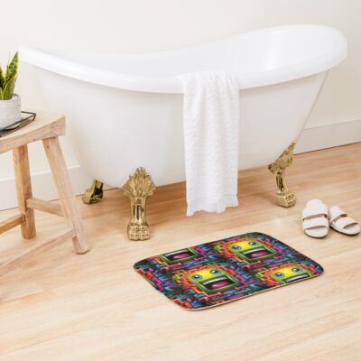 Alternative view of Geometry Dash Unique Bath Mat