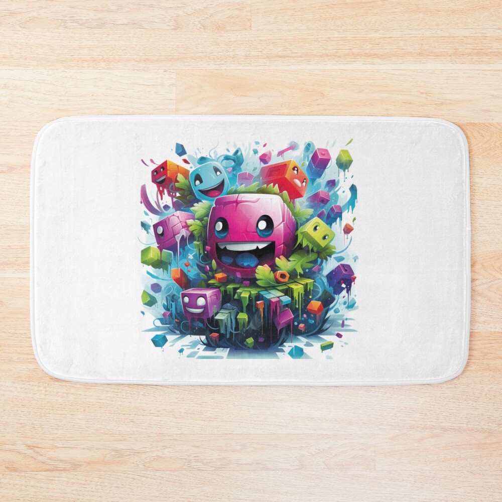 Geometry Dash Playful Bath Mat
